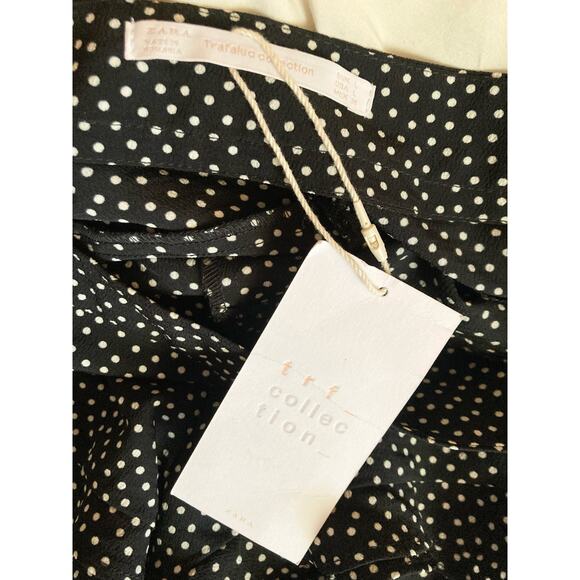 Zara Trafaluc Women's Shorts Size L Black White Polka Dot NWT - Picture 4 of 6